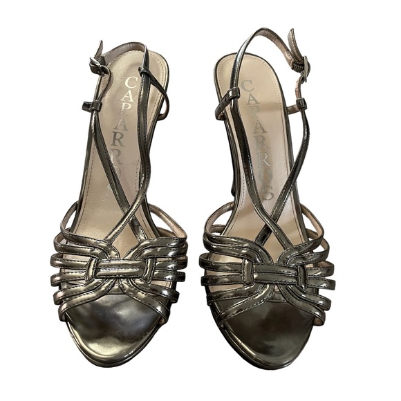Caparros Metallic Strappy Heels - Picture 2 of 8